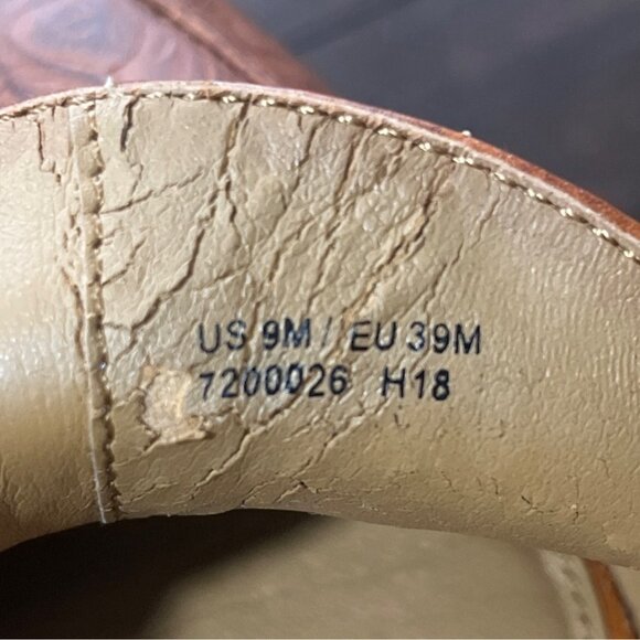 Patricia Nash Floral Tooled Leather Block Heel Pump Loafer Women EU 39 / US 9 - Picture 9 of 9